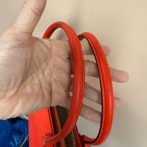 Kate Spade ostrich textured leather coral tote - Picture 4 of 12